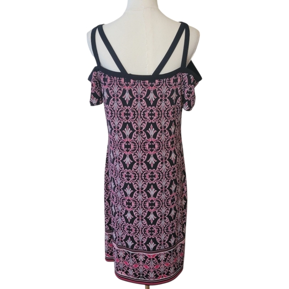 WHBM Pink & Black Jersey Knit Tunic Dress Size Medium - Picture 4 of 5